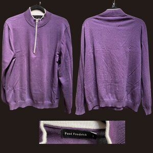 -Used- Paul Fredrick Quarter Zip Purple Sweater L